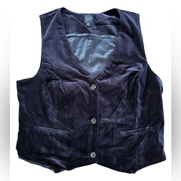 Gap Navy Velvet Vest – Size L Tall - Picture 2 of 8